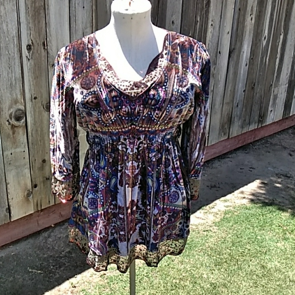 BOHO VELVET TOP WITH SEQUINS XL